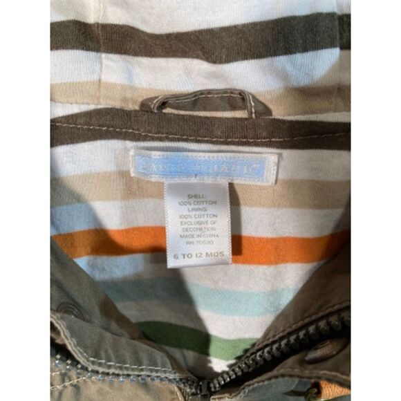 Janie and Jack Jacket‎ Boy's 6-12 month Khaki Hooded Windbreaker - Picture 3 of 9